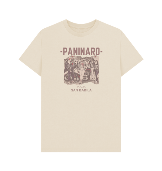 Paninaro Piazza San Babila  t-shirt with vintage-inspired graphic, celebrating 80s Milan street culture