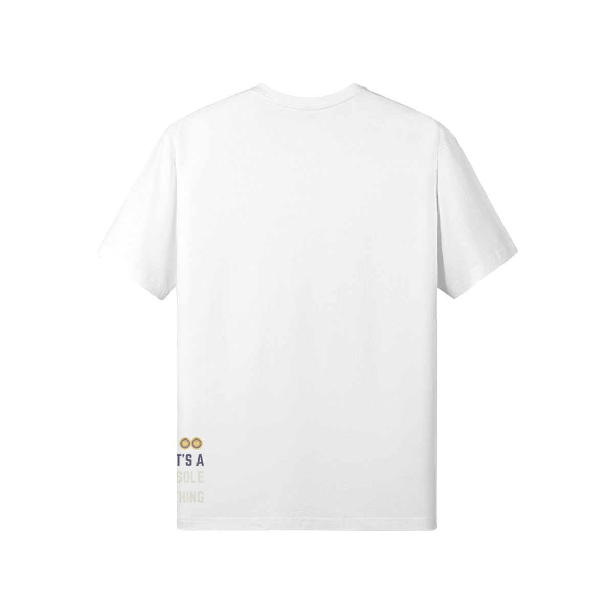 It’s a Sole Thing Tee in white by One Down Clothing, featuring a vibrant sneaker graphic on the front and subtle text detail on the back.
