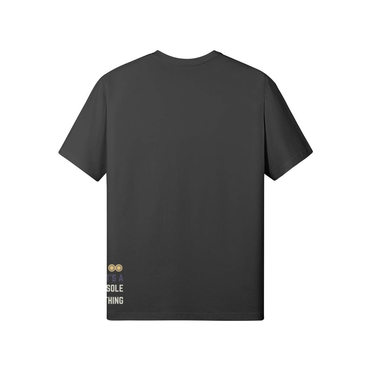 It’s a Sole Thing Tee in white by One Down Clothing, featuring a vibrant sneaker graphic on the front and subtle text detail on the back.