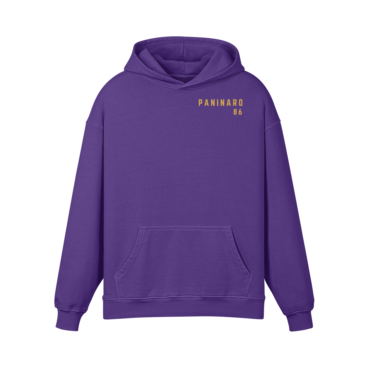 Paninaro 1986 Oversized Hoodie in Copper Red with bold retro typography, inspired by terrace culture.
