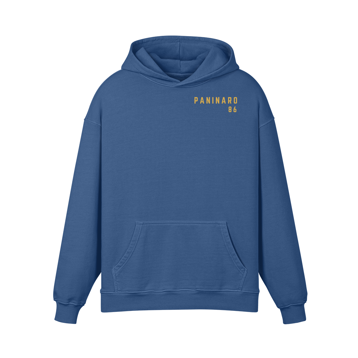 Paninaro 1986 Oversized Hoodie in Copper Red with bold retro typography, inspired by terrace culture.